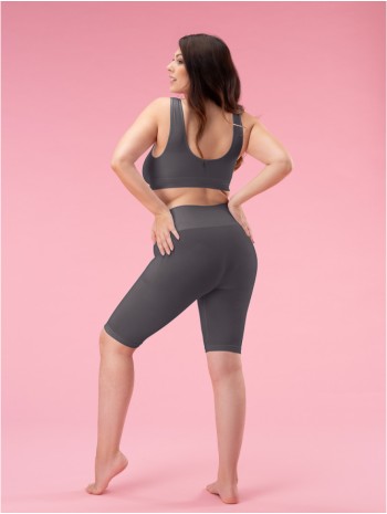 Női magas derekú biciklis nadrág - Antracit