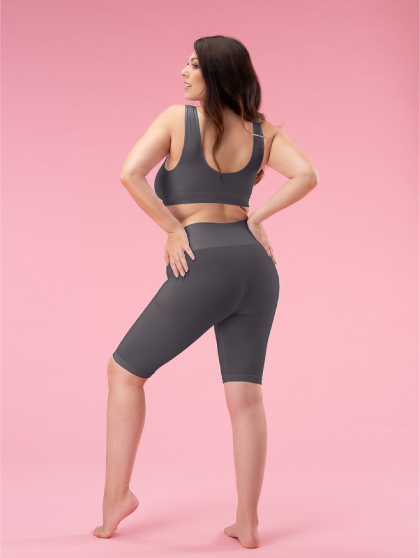 Női magas derekú biciklis nadrág - Antracit