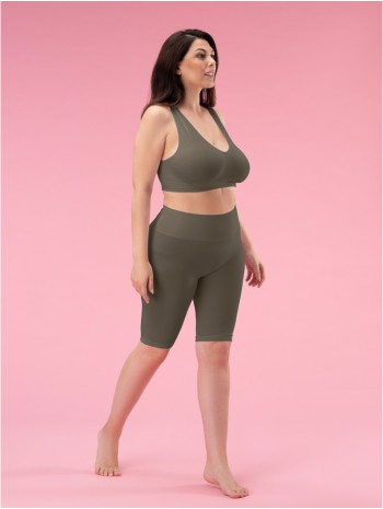 Női magas derekú biciklis nadrág - Oliva