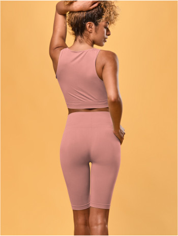 Női magas derekú biciklis nadrág - Rosa antico