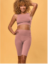 Női magas derekú biciklis nadrág - Rosa antico