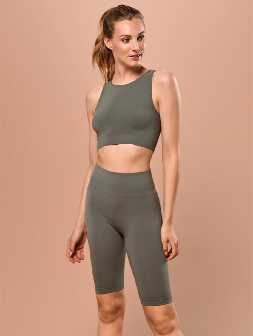Női magas derekú biciklis nadrág - Oliva
