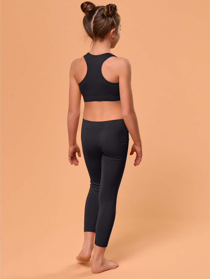 Lány hosszú leggings - Fekete