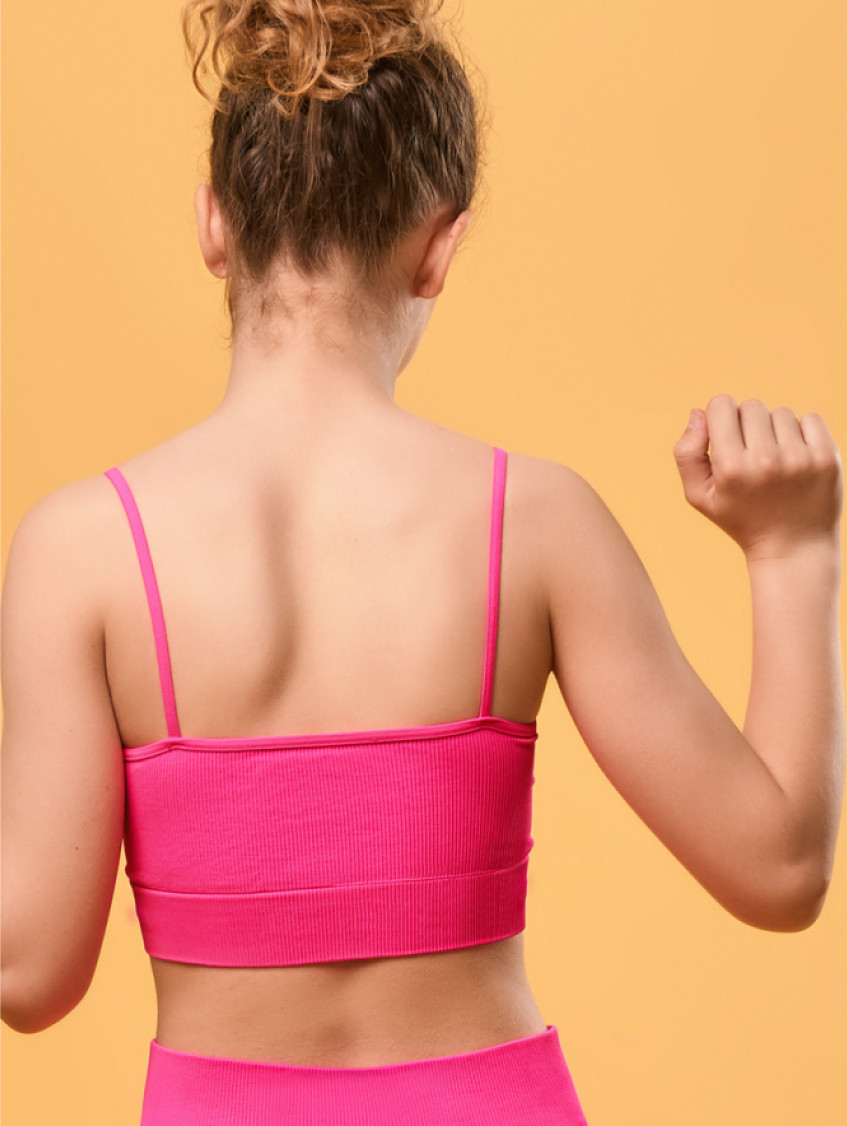 Lány bordázott top - Pink