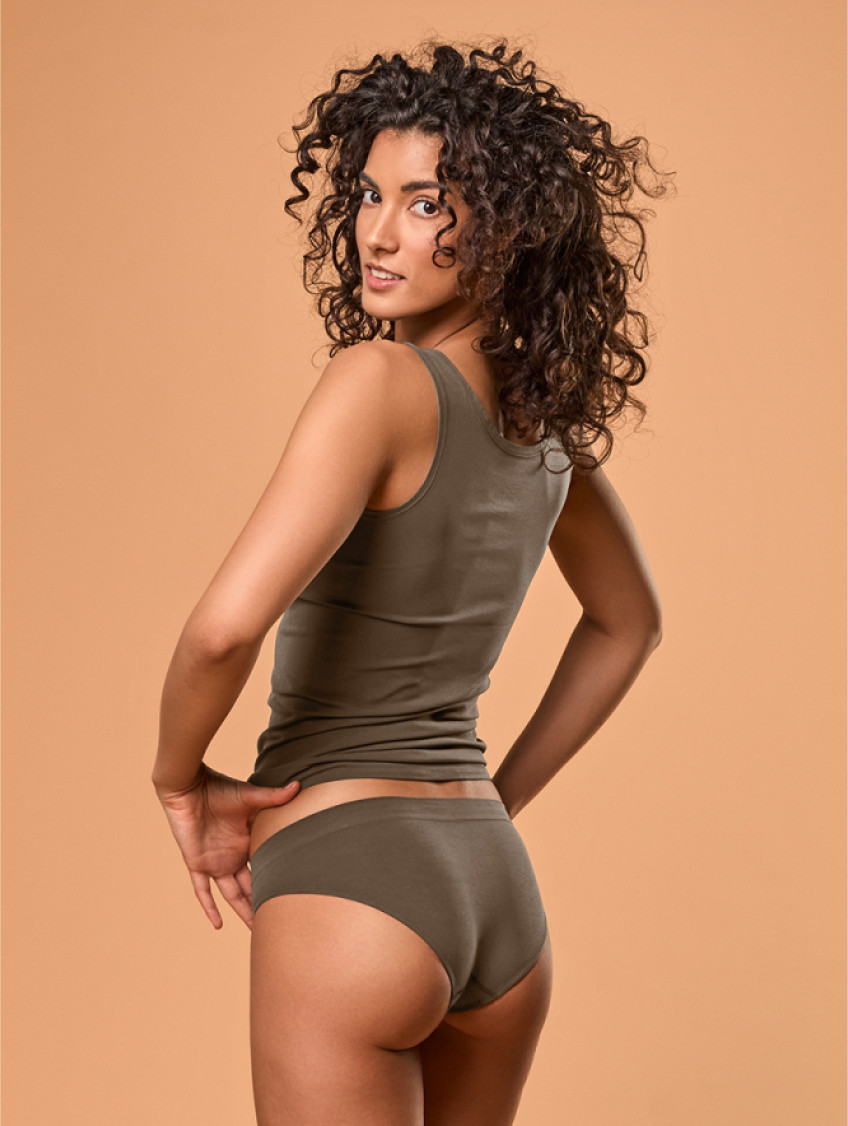 Női magas csípő bugyi - Dióbarna