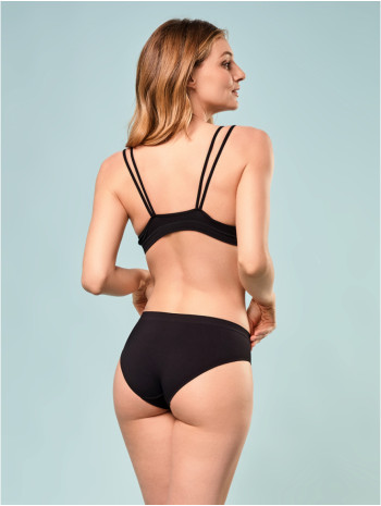 Női bordázott bugyi - Fekete Női bordázott bugyi - Fekete