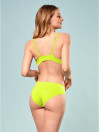 Női bordázott bugyi - Neon sárga