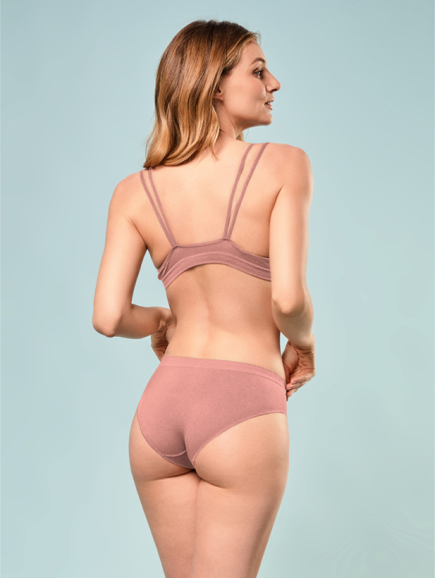 Női bordázott bugyi - Rosa antico