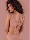 Női bordázott, szivacsos melltartó - Antik rózsaszín