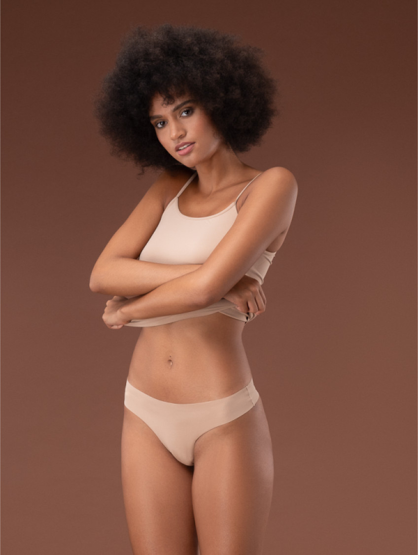 Női lézervágott bugyi - Testszínű