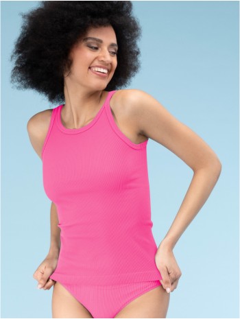 Női bordázott trikó - PINK