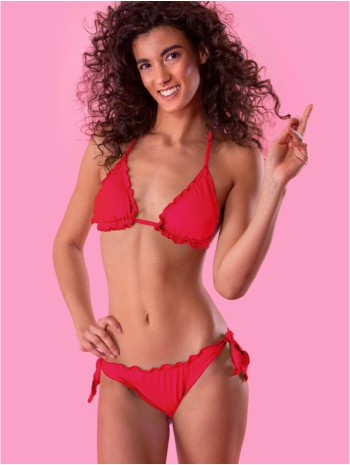 Női bikini ALSÓ - KORALLPIROS