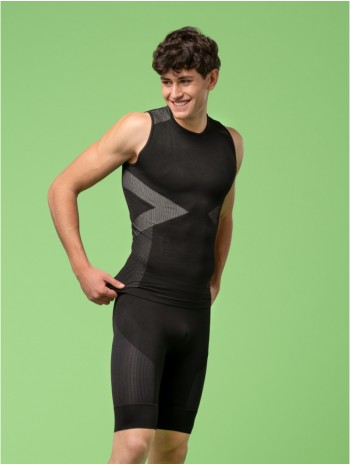 Unisex Dryarn sport felső, ujjatlan - FEKETE