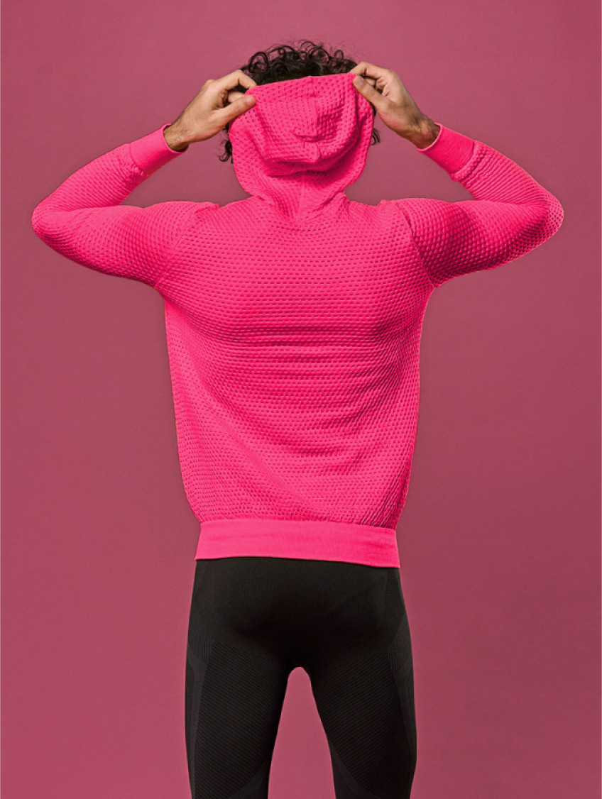 Férfi dryarn kapucnis pulóver - Pink