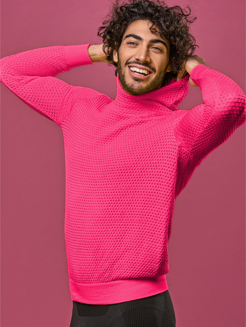 Férfi dryarn kapucnis pulóver - Pink