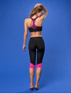 Női medium fitness leggings - Fekete/Bubblefluo