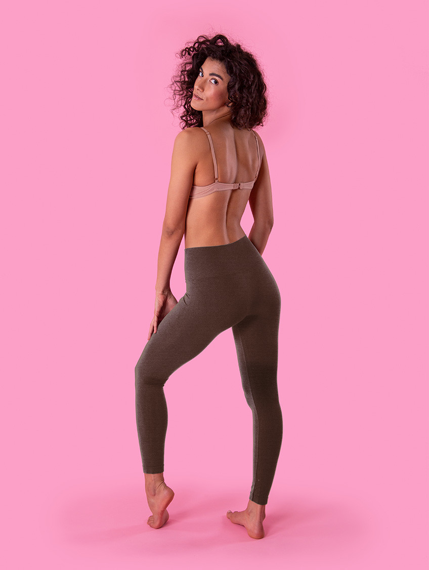 Női magas derekú leggings - Csokoládé Női magas derekú leggings - Csokoládé