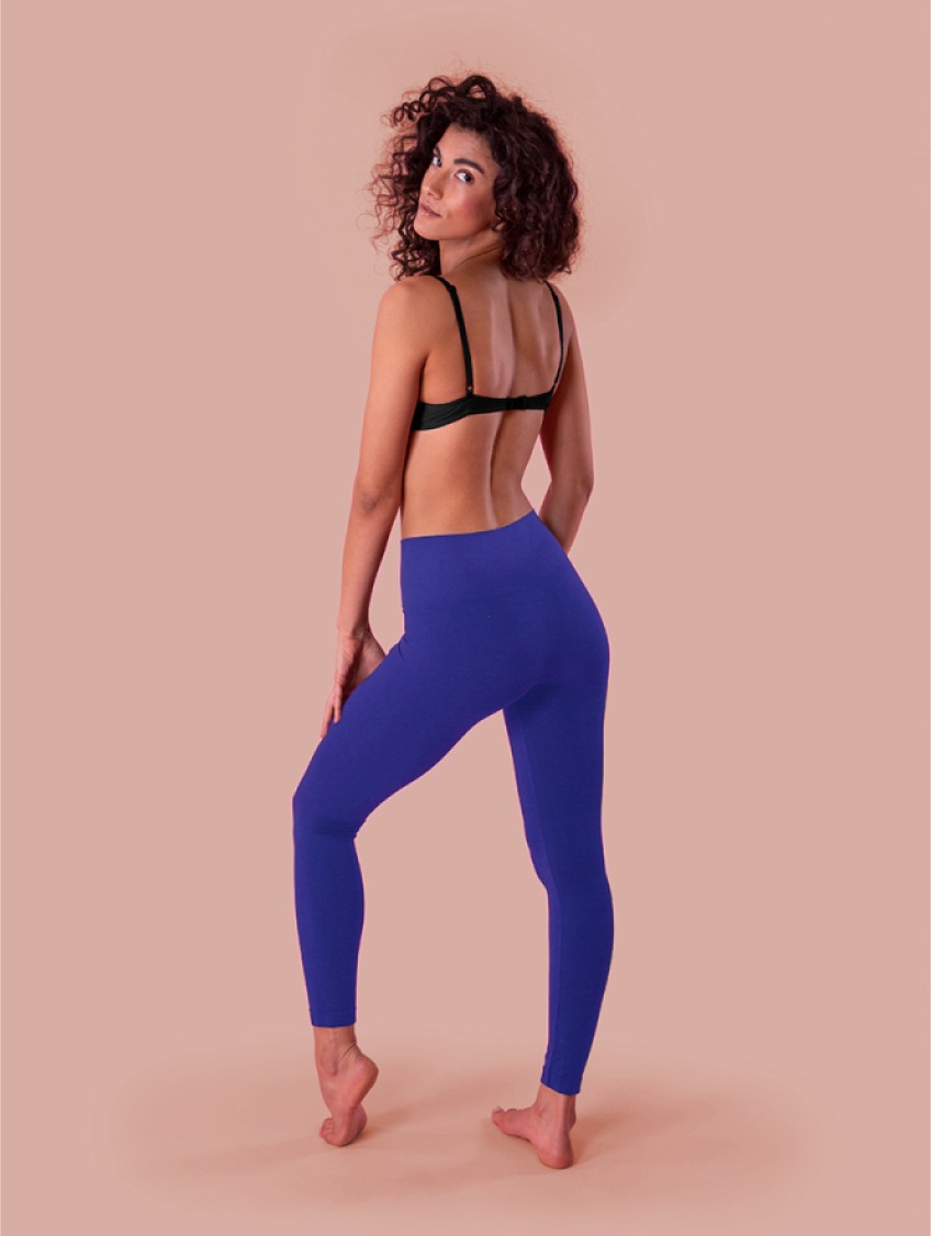 Női magas derekú leggings - Királykék