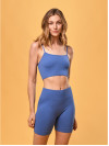 Női bordázott rövidnadrág - Acélkék
